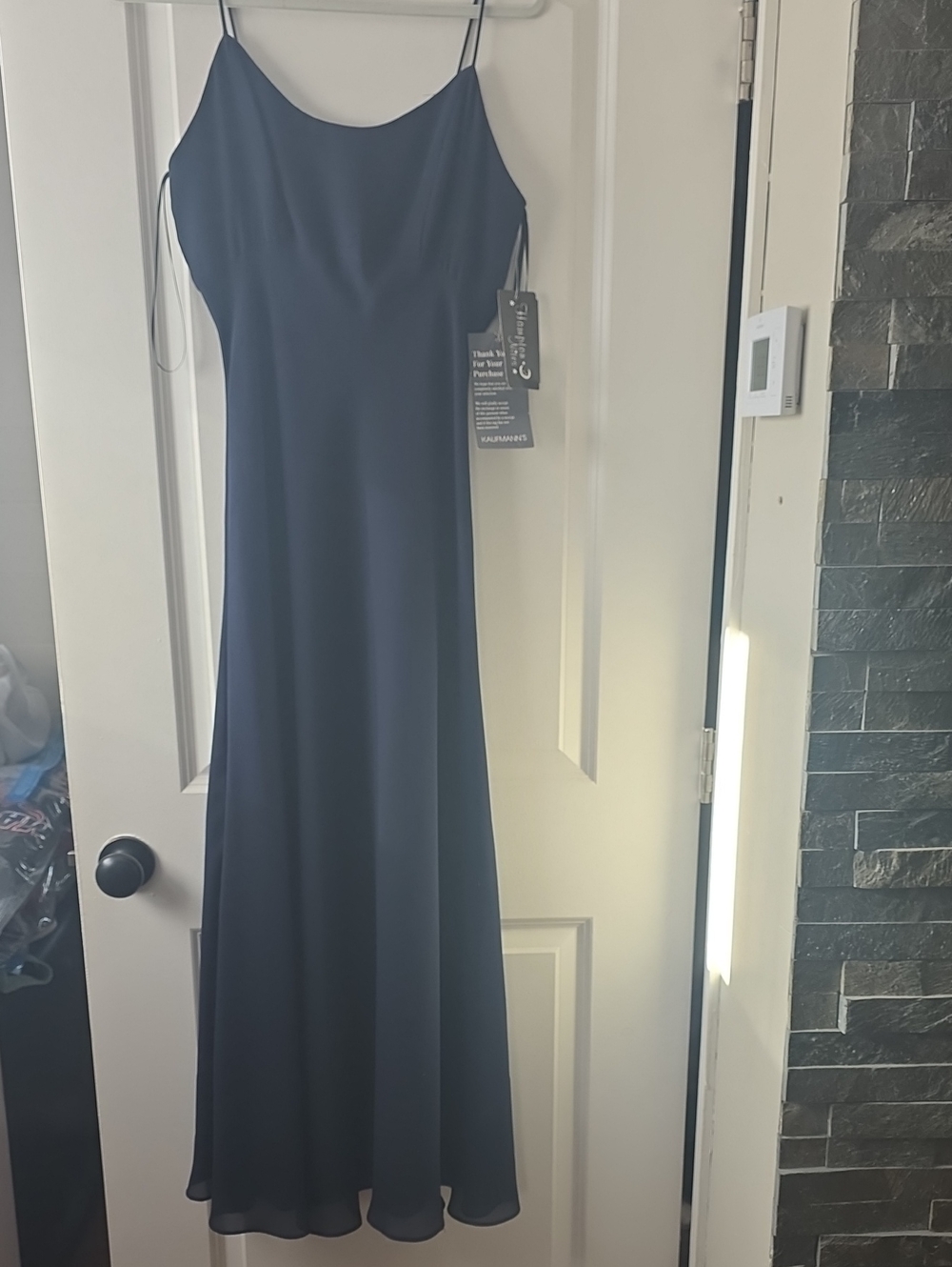Navy Slip Maxi Dress with Spaghetti Straps